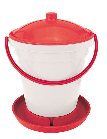 Tränkeneimer PVC weiß/rot, 18 L